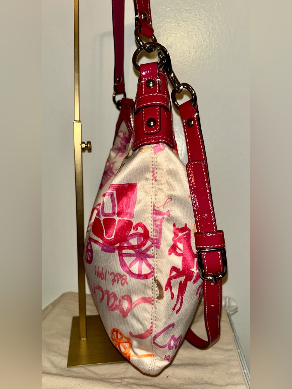 Coach Horse & Carriage Pleated Sateen Hobo Bag. Has Original Price Tag - Picture 5 of 13